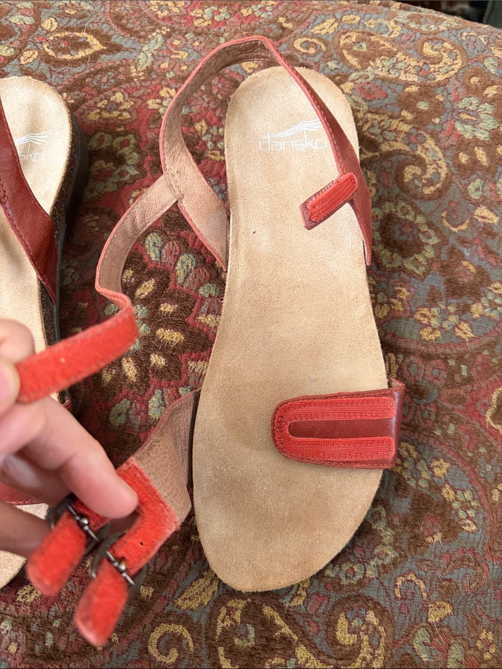Dansko Rebekah coral leather waxy burnished sandals size EU 39 EUC - Picture 7 of 9